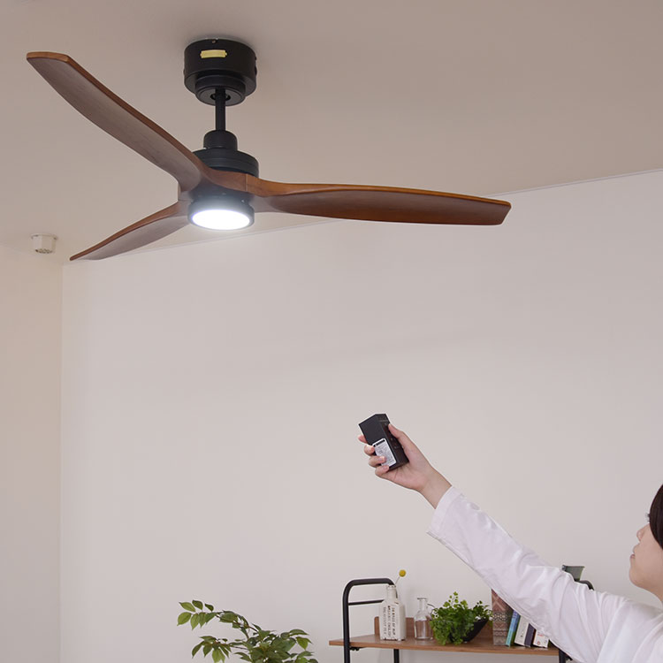 Modern Collection LED シーリングファン DCモーター REAL wood blades