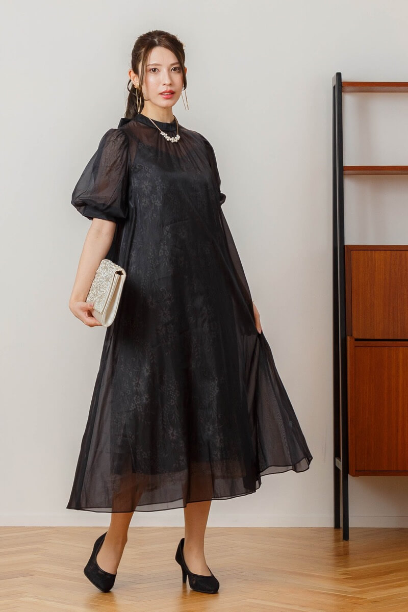 ブラックのシアーAラインドレス | Dorry doll | M～マタニティ