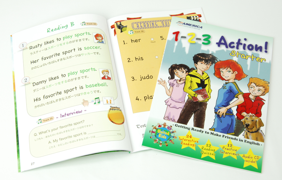 テキスト :: 1-2-3 Action ! Starter & CD【小学生にオススメ 英語教材