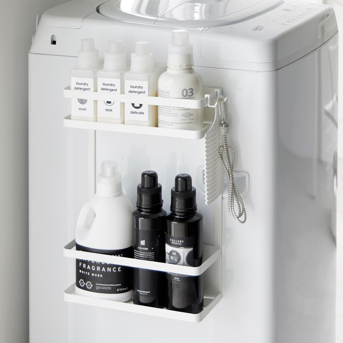 山崎実業 tower 洗濯機横マグネット収納ラック タワー 2段