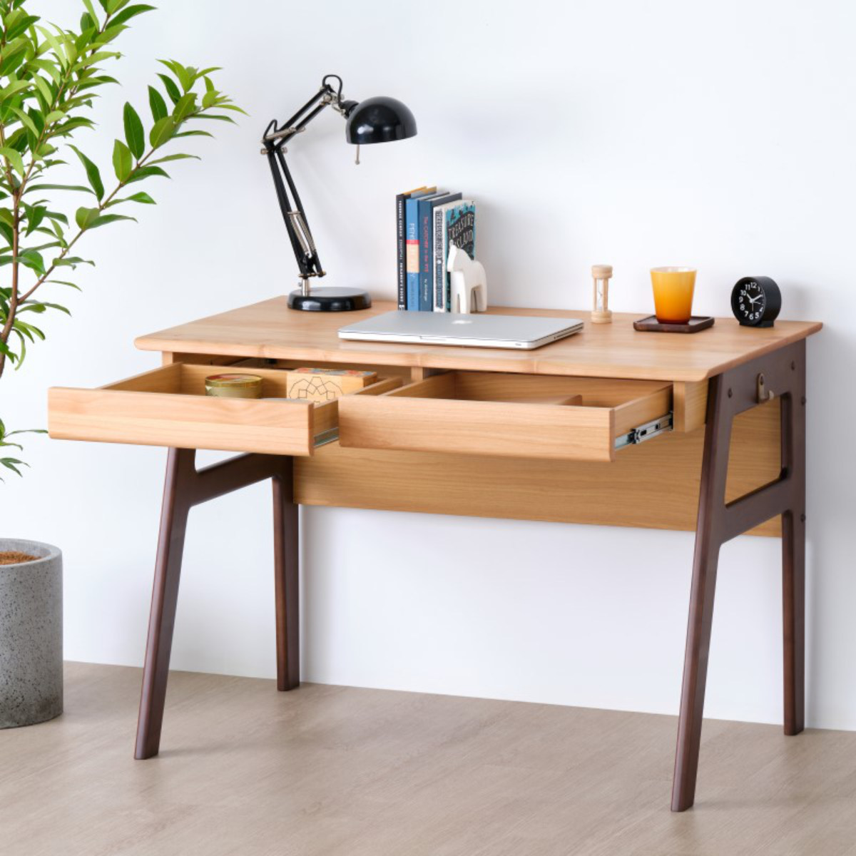 学習机 幅105cm シンプル 天然木 ECTO （ 学習デスク デスク 勉強机