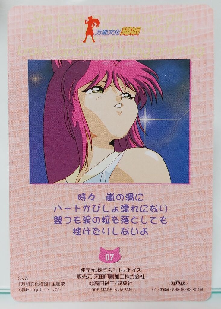 1998年 アマダ 万能文化猫娘 PPカード 駄菓子屋 引き物 くじ引き