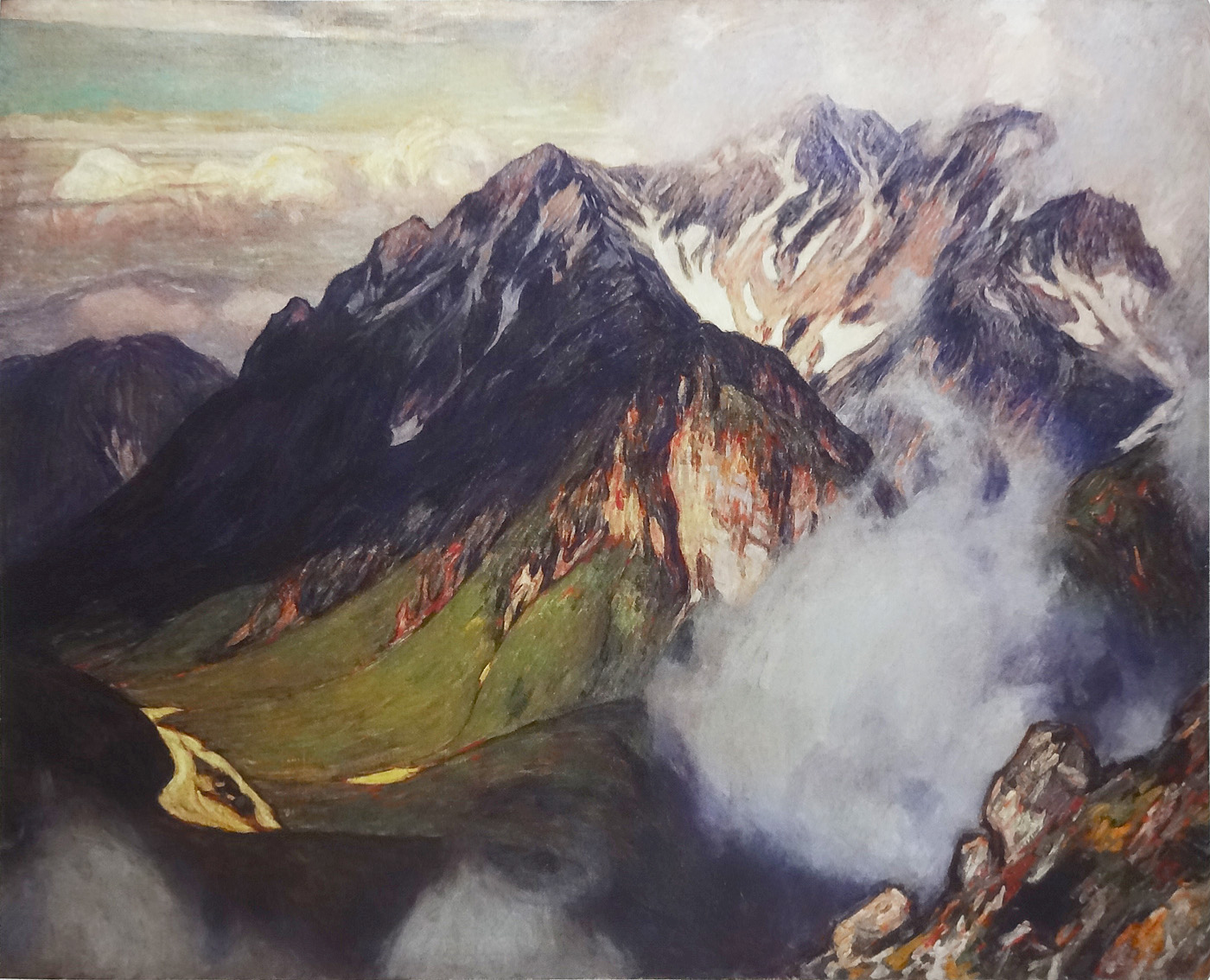 山元春挙 絹本彩色画 【 鳳凰之図 】 春挙自題箱 肉筆画 模写 139