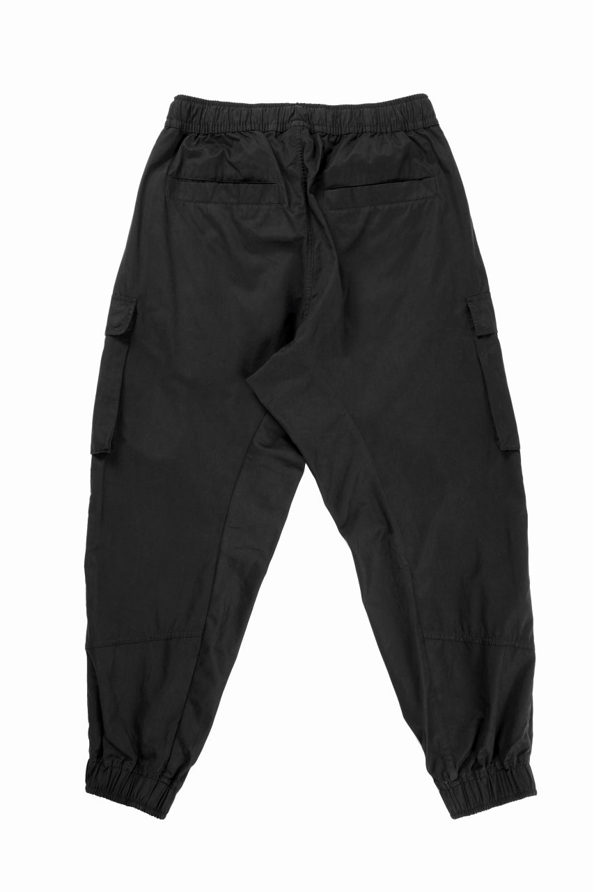 thom/krom CINCH CLOSURE CARGO TROUSERS / PEACHED COTTON MIX (BLACK