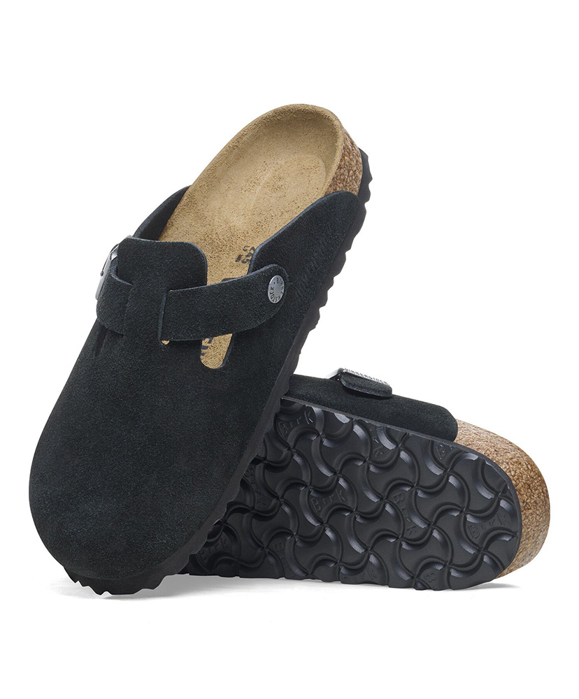 Boston - Suede Leather (Regular Fit)(39 Black/ブラック): BIRKENSTOCK