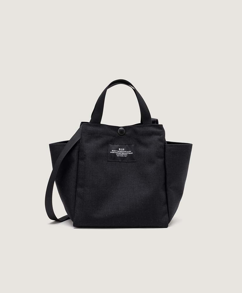 Small Side Pocket Tote - Canvas Nylon(FREE Black/ブラック