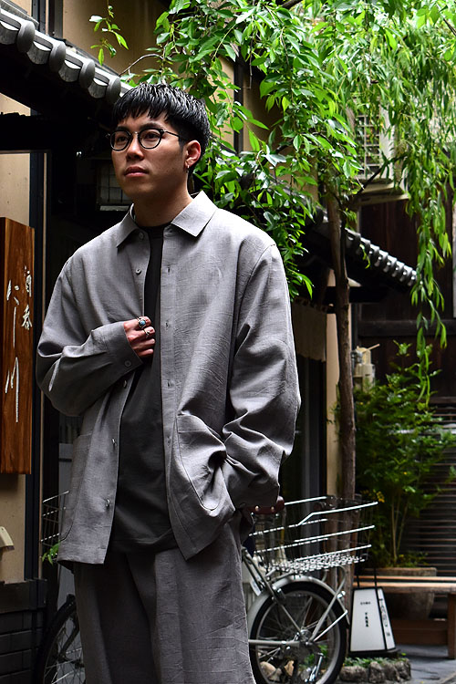 ATON [エイトン] 23SS KYOTO TSURIZOME LINEN SET UP [GRY]