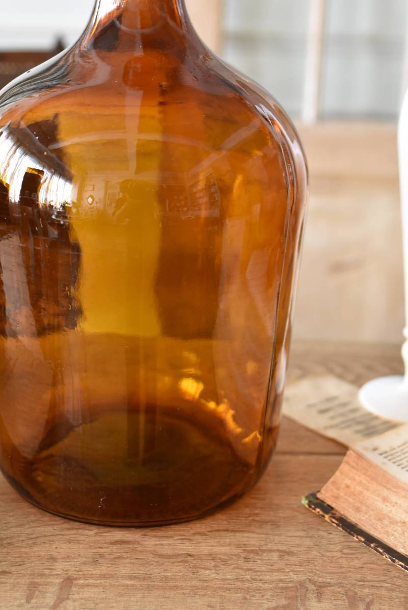 デミジョンボトル.amber フランスアンティーク雑貨 ワインボトル ガラス