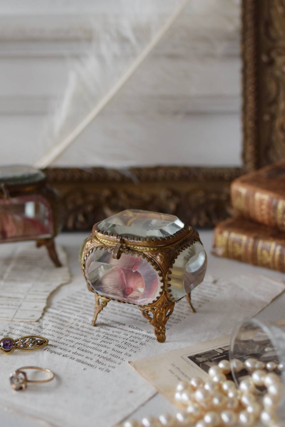 ジュエリーボックス.30 フランスアンティーク雑貨 ガラス ディスプレイ