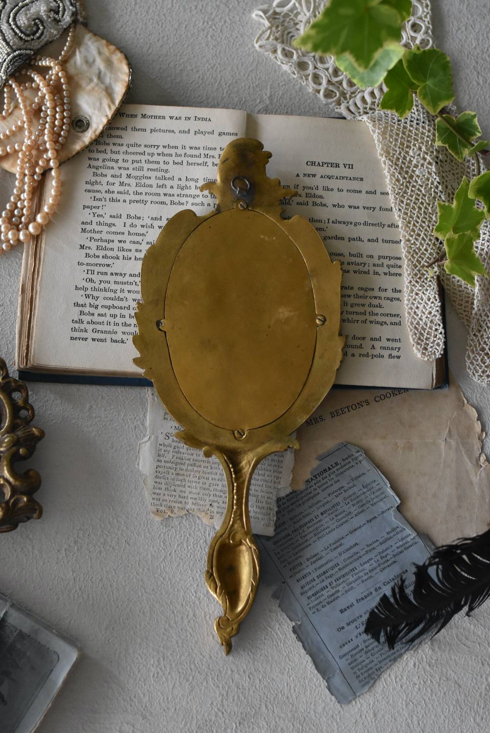 フランスアンティーク雑貨 アンティーク手鏡.5 フレンチインテリア