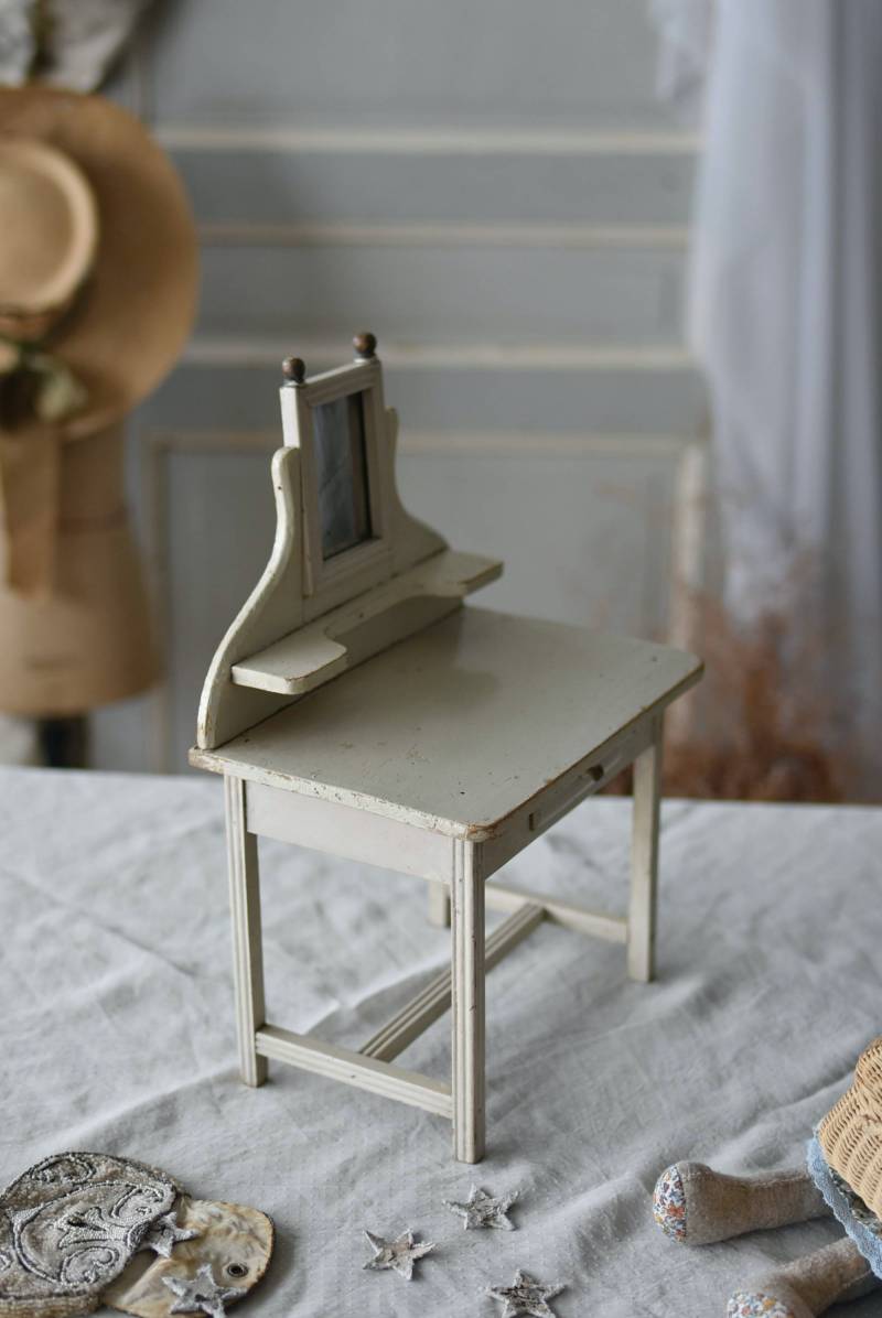 フランスアンティークディスプレイ ドールドレッサー&チェア ドール家具