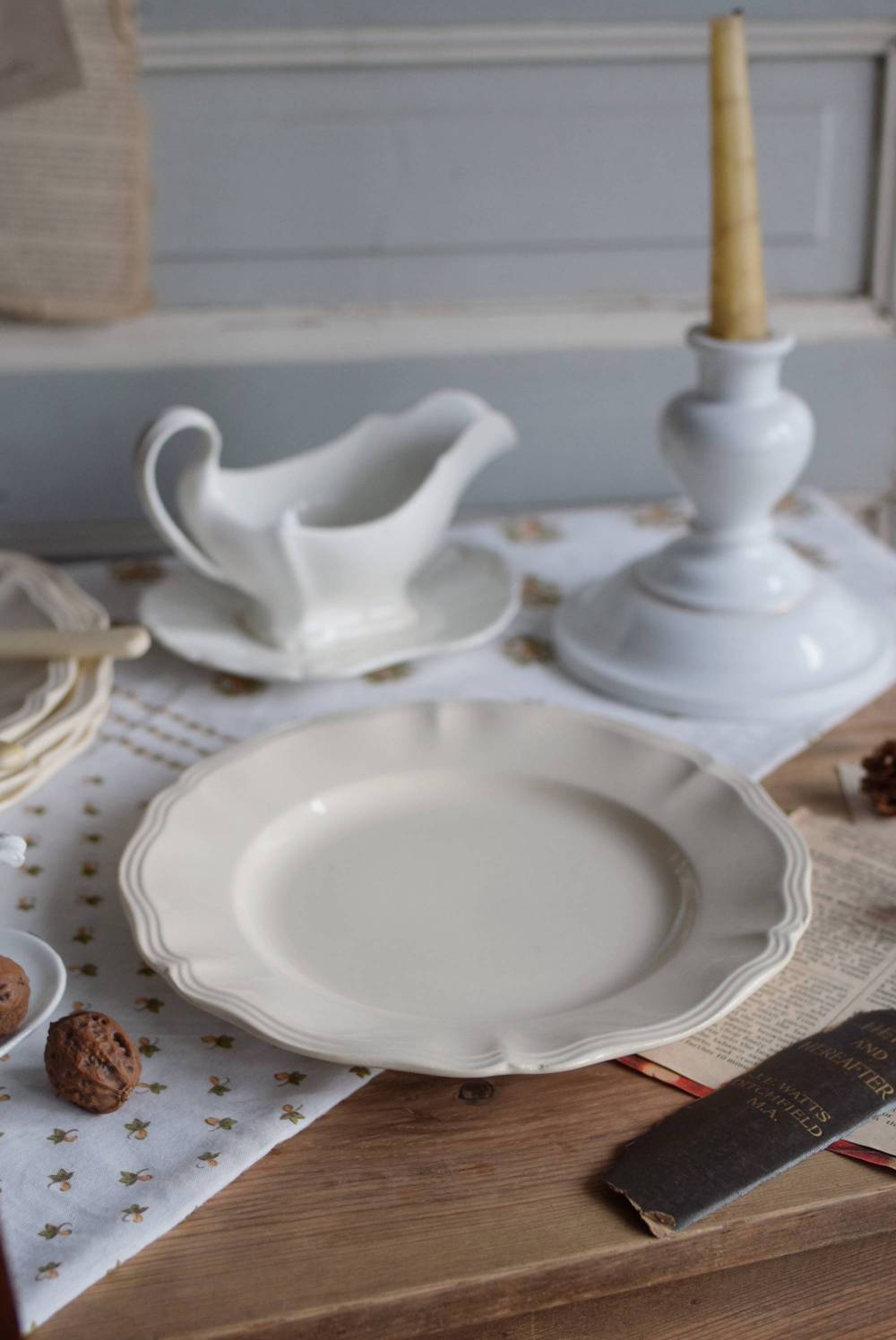 2枚セット D・サルグミンヌ 花リムアイボリー25cm 2枚セット F