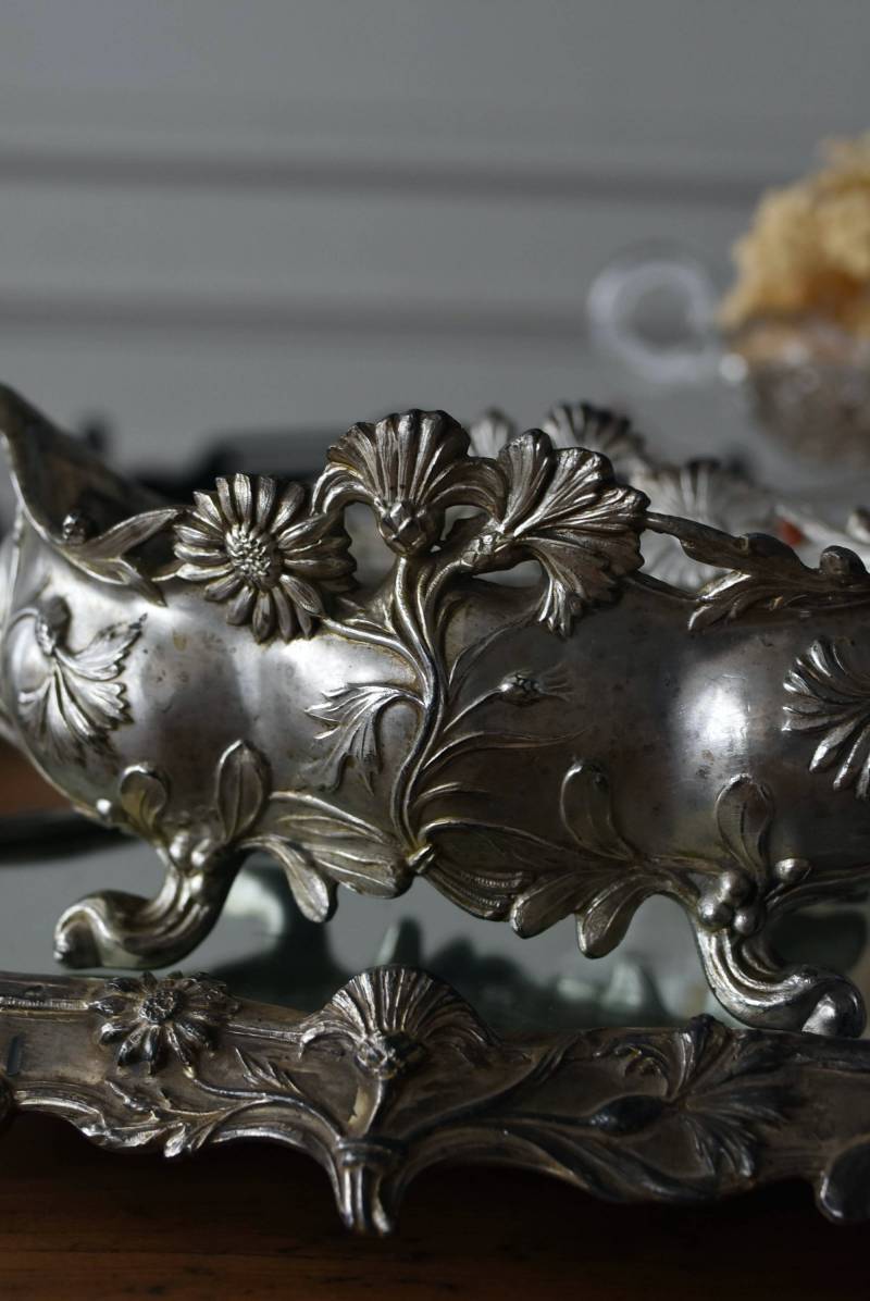 ジャルディニエール×ミラートレイセット フランス アンティーク