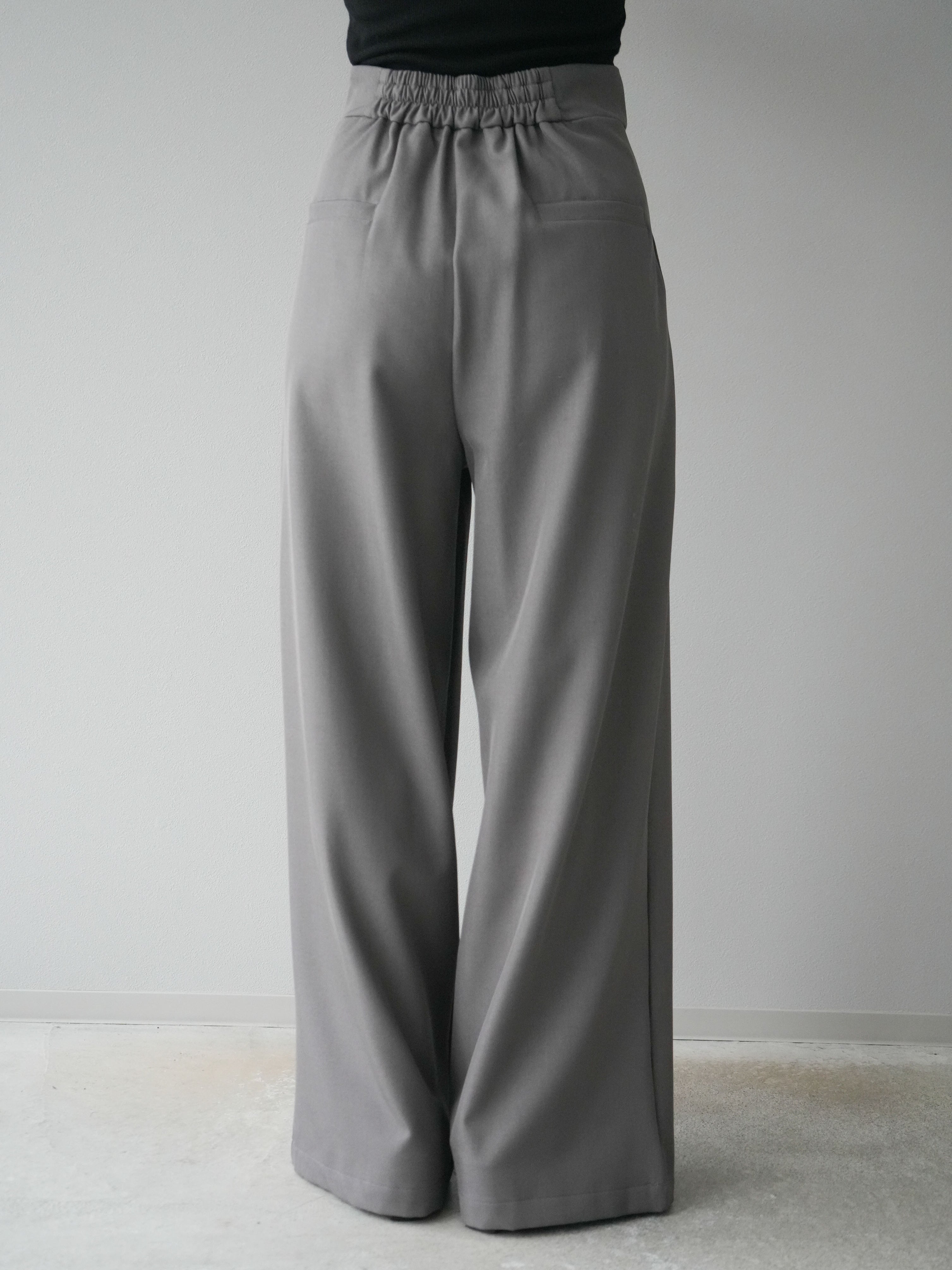 予約]ジップタックワイドパンツ/グレー – Lumier