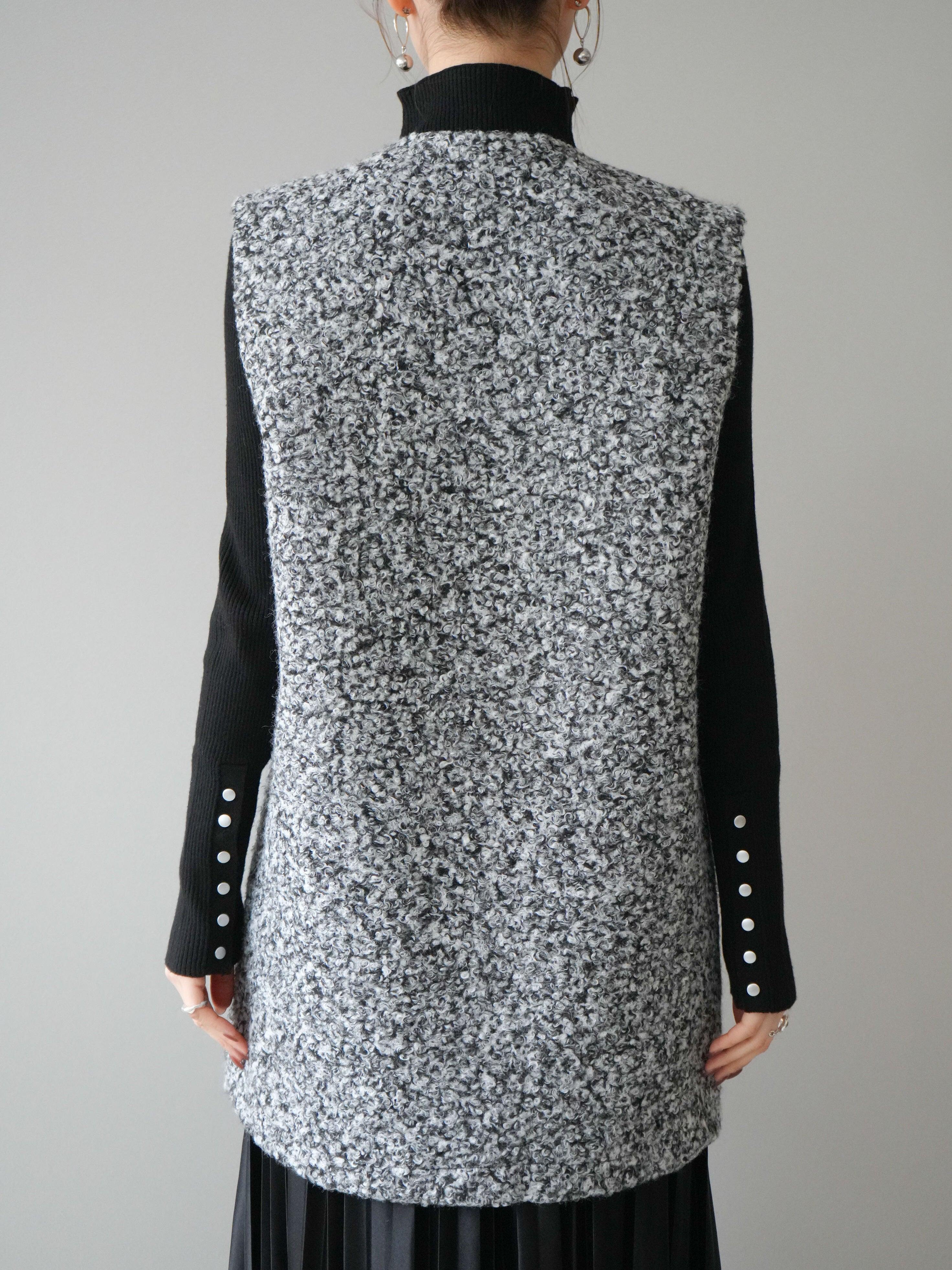 予約]ミックスループヤーンニットミニワンピース/gray – Lumier