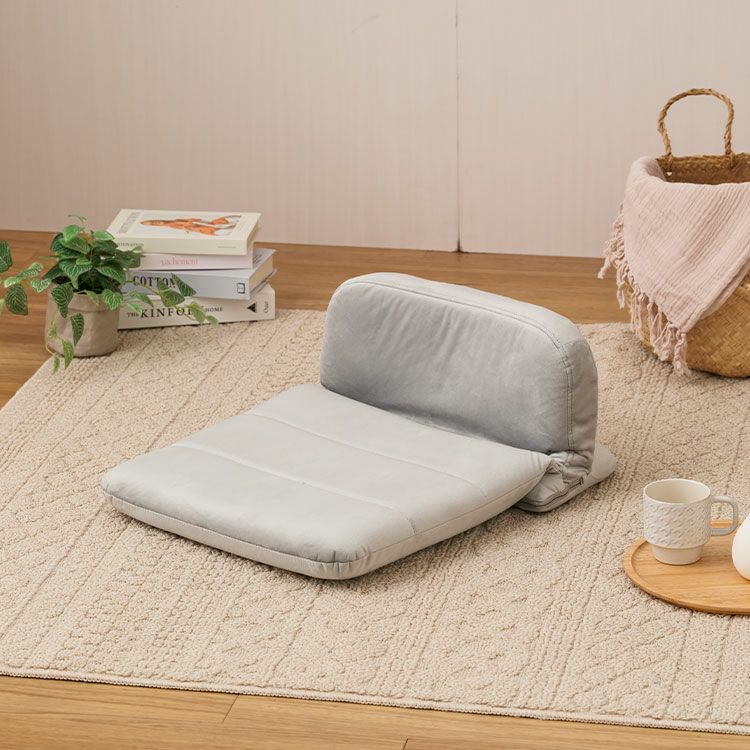 座椅子 背もたれ 18段階ギア 座布団 フロアチェア 幅41×奥行55-58×高さ