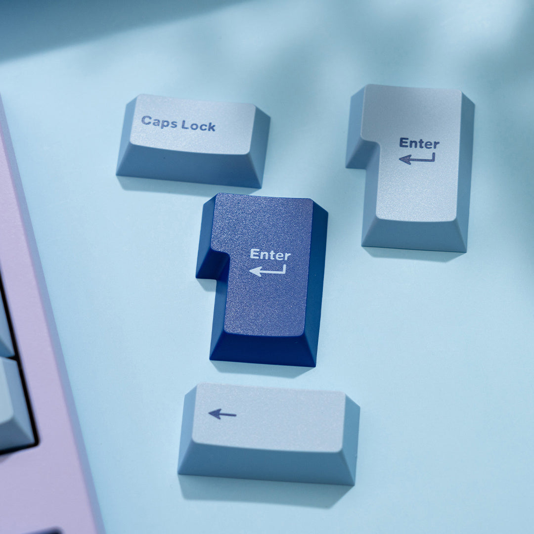 Wuque WS Blue Oasis Keycaps Cherry Profile Mechanical Keyboard