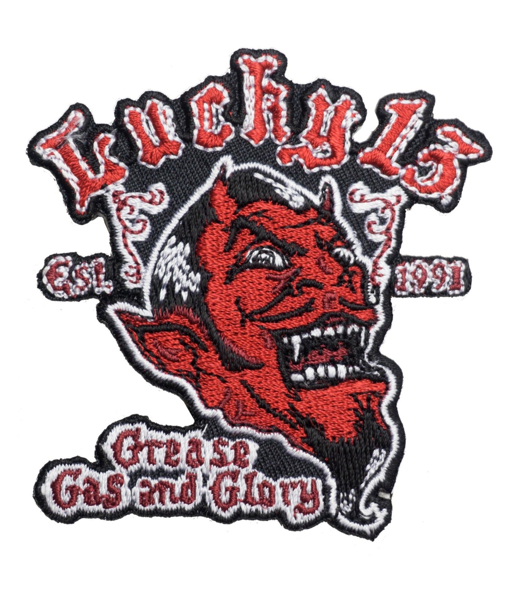 Grease Gas & Glory emb. patch Individual Piece Black – Lucky13apparel