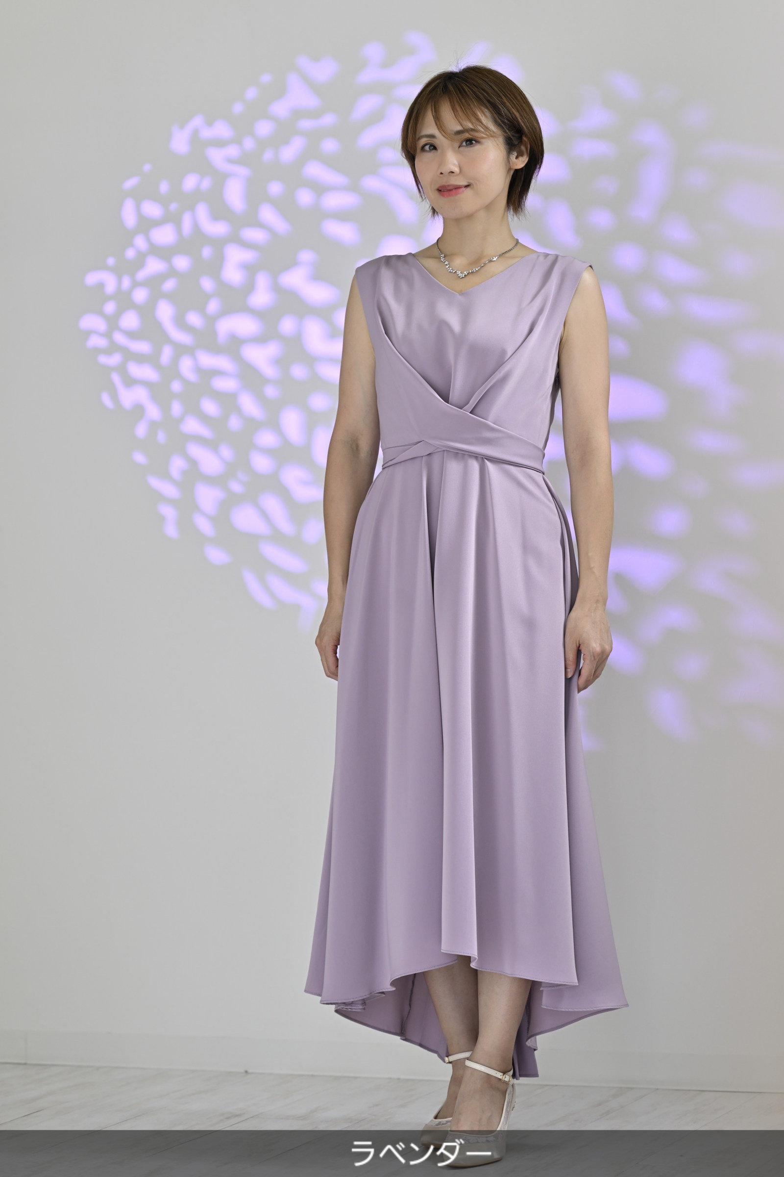 Dorry Doll ノースリーブバックプリーツスカート ミモレ丈ワンピースドレス