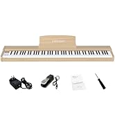 Amazon | KIMFBAY 電子ピアノ 88鍵盤 卓上 木製 電子 ピアノ 88鍵