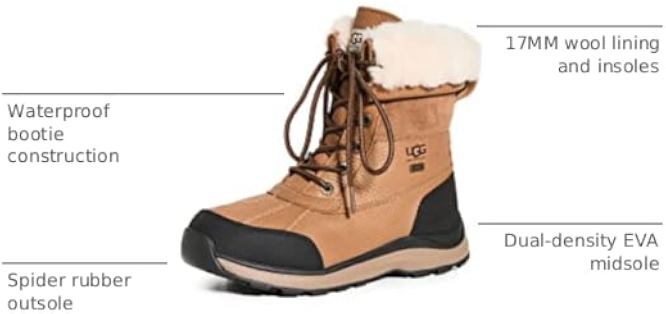 Amazon.com | UGG Women's Adirondack Boot Iii Boot, Chestnut, 05