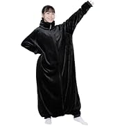 Amazon｜Bauhutte(バウヒュッテ) はだけない着る毛布 ブラック Mサイズ