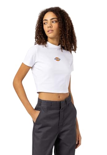 Dickies Women's Maple Valley Logo Cropped T-Shirt, White, X-Small