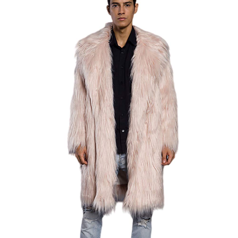 Amazon.co.jp: フェイクファーロングジャケットメンズ、ウィンター