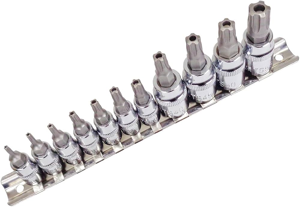 Amazon | いじり止め付きトルクスビットソケットセット 雄トルクス 5角