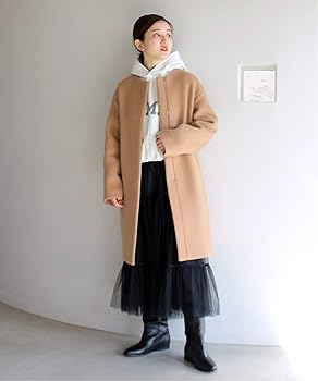 Amazon | [IÉNA] [イエナ]ラムウールノーカラーコート 34 ピンク