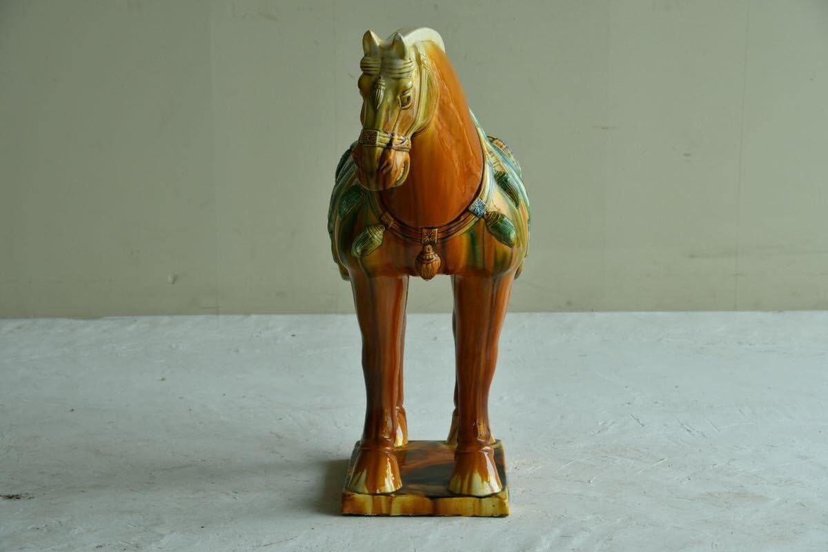 Amazon.co.jp: 大型唐三彩 馬 置物 高78cm 焼物 陶器製 インテリア