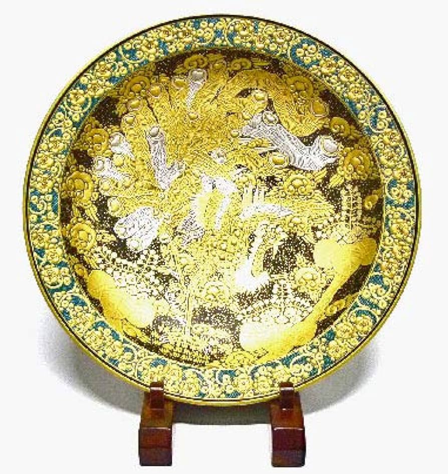 Amazon.co.jp: 九谷焼『飾り皿』作田 花仙作 金盛鳳凰の図 : ホーム