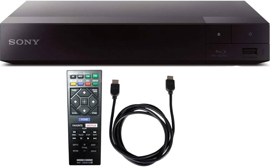 Sony Streaming Blu-ray Disc Player with Wi-Fi (BDP-S3700) with 6ft