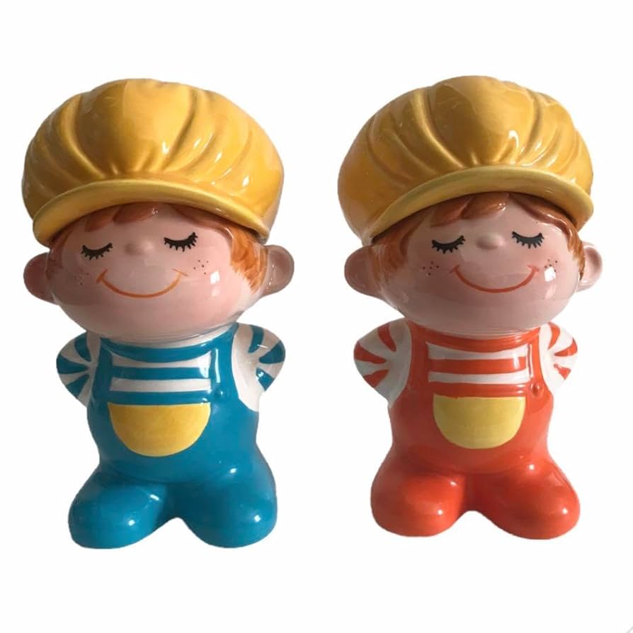 水森亜土 男の子と女の子の貯金箱セット Amazon.co.jp: レトロ 水森