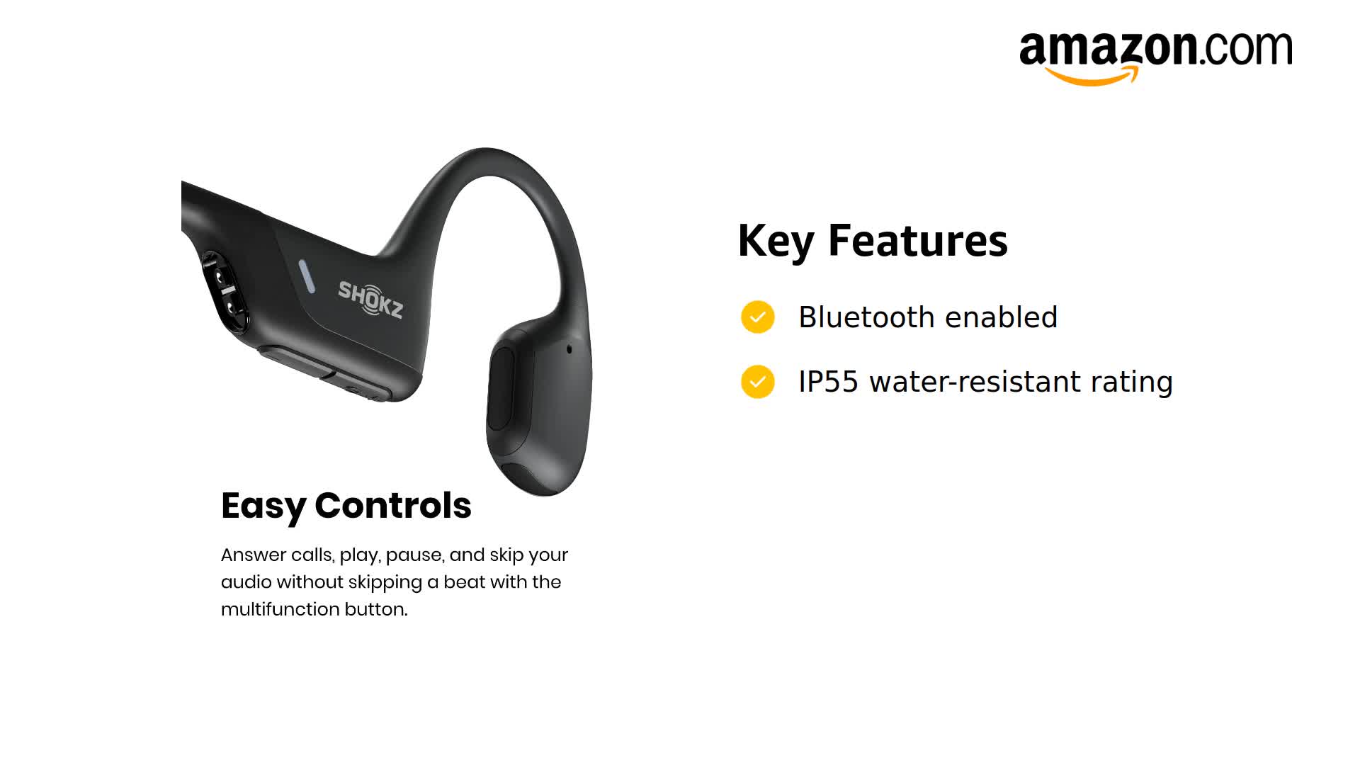 Amazon.com: AFTERSHOKZ OPENRUN PRO Headphones Black : Electronics