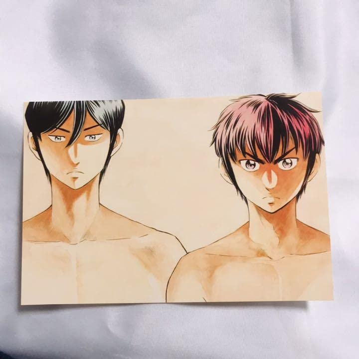 Amazon | レア ダイヤのA ポストカード カード イラスト 原作 沢村栄純