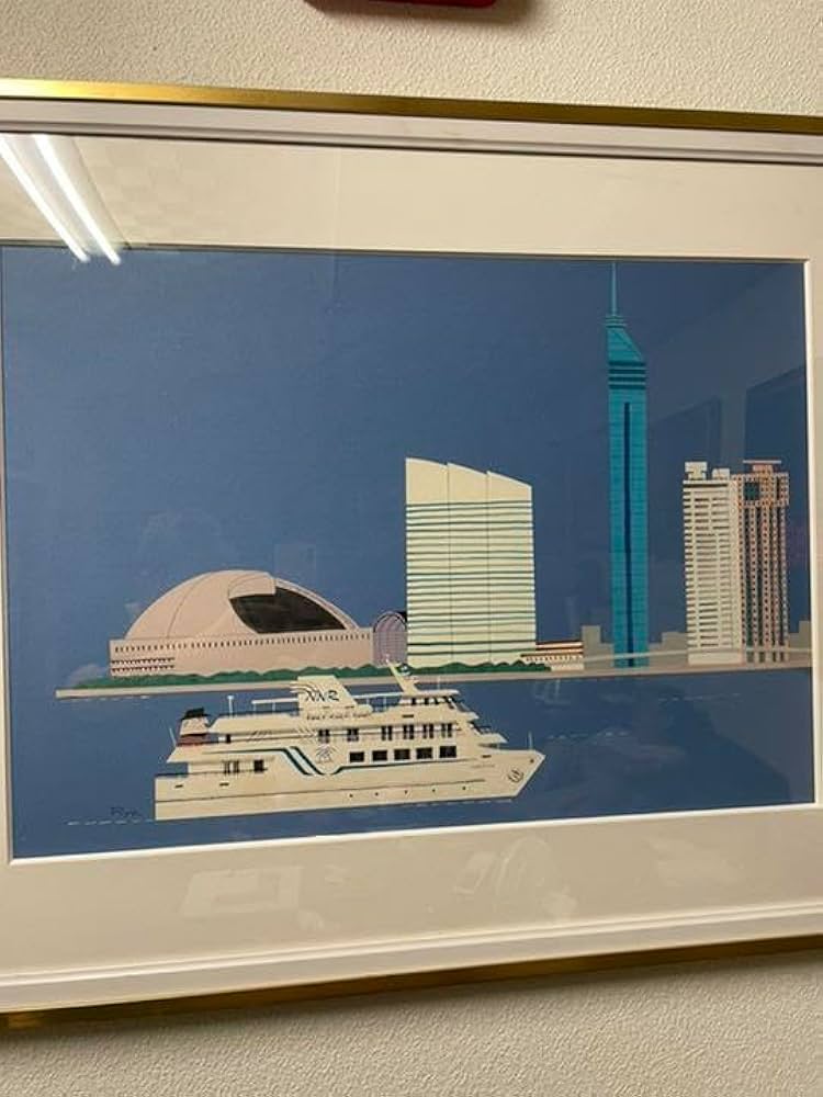 Amazon.co.jp: 真作保証 柳原良平 オリジナル切り絵 シーサイドももち