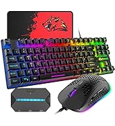Amazon | ゲーミングキーボード マウス セット 88キー 軽量 LEDバック
