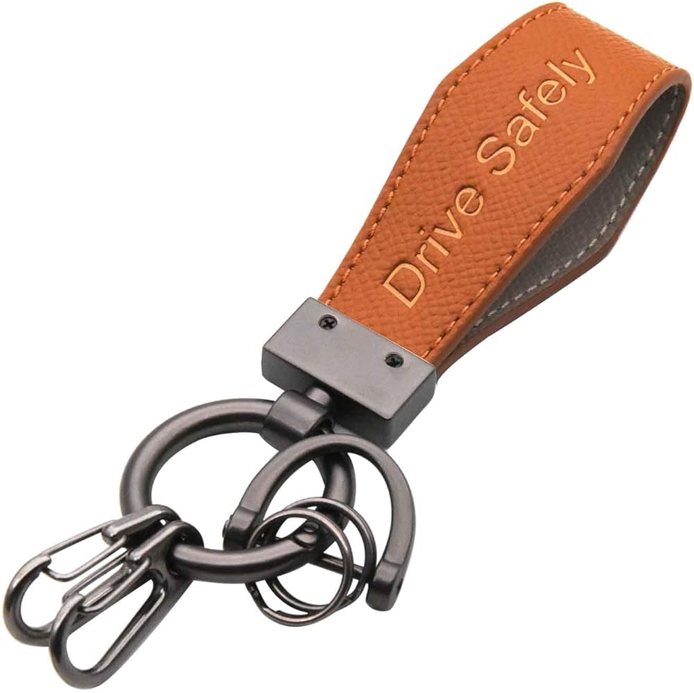 Liangery Keychain for Men Women Leather Car Key Chain With 5 Key
