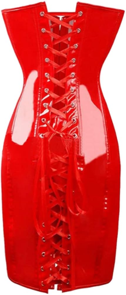 Amazon.co.jp: [DOKiDOKi] エナメル コルセット ワンピース【赤 レッド