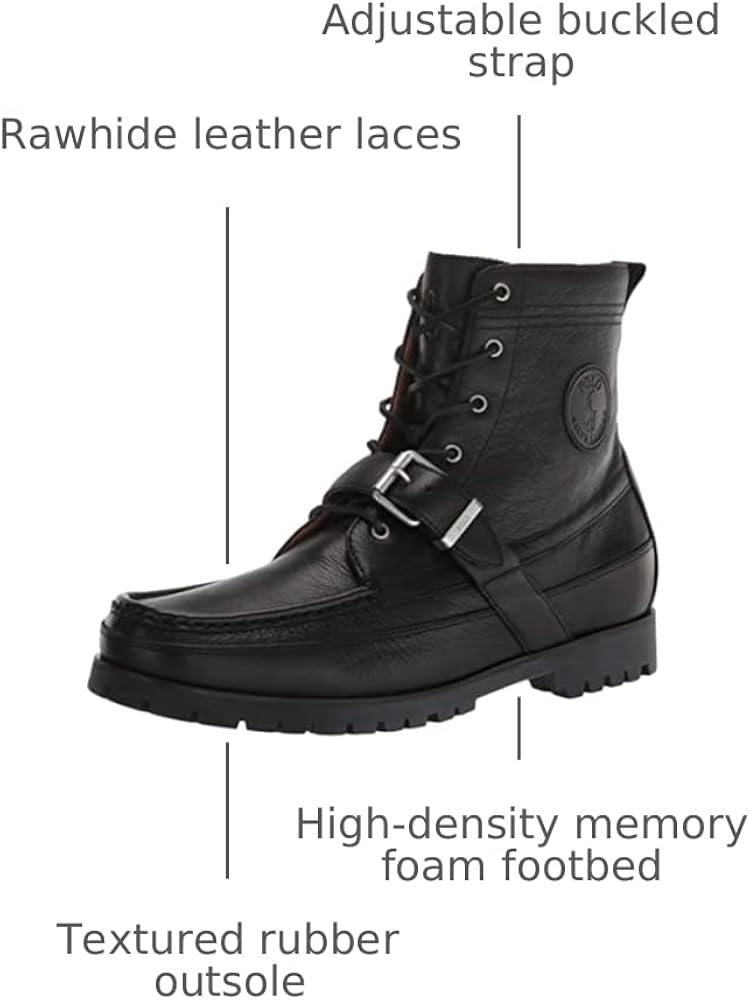 Amazon.com | POLO RALPH LAUREN Ranger Boot Black 1 7 D (M