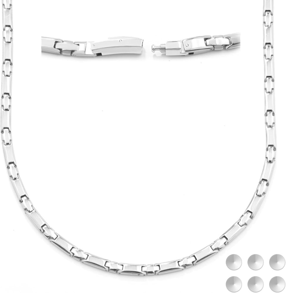 Amazon | [はち] 純度99.99％ 21粒 ゲルマニウムネックレス 純チタン