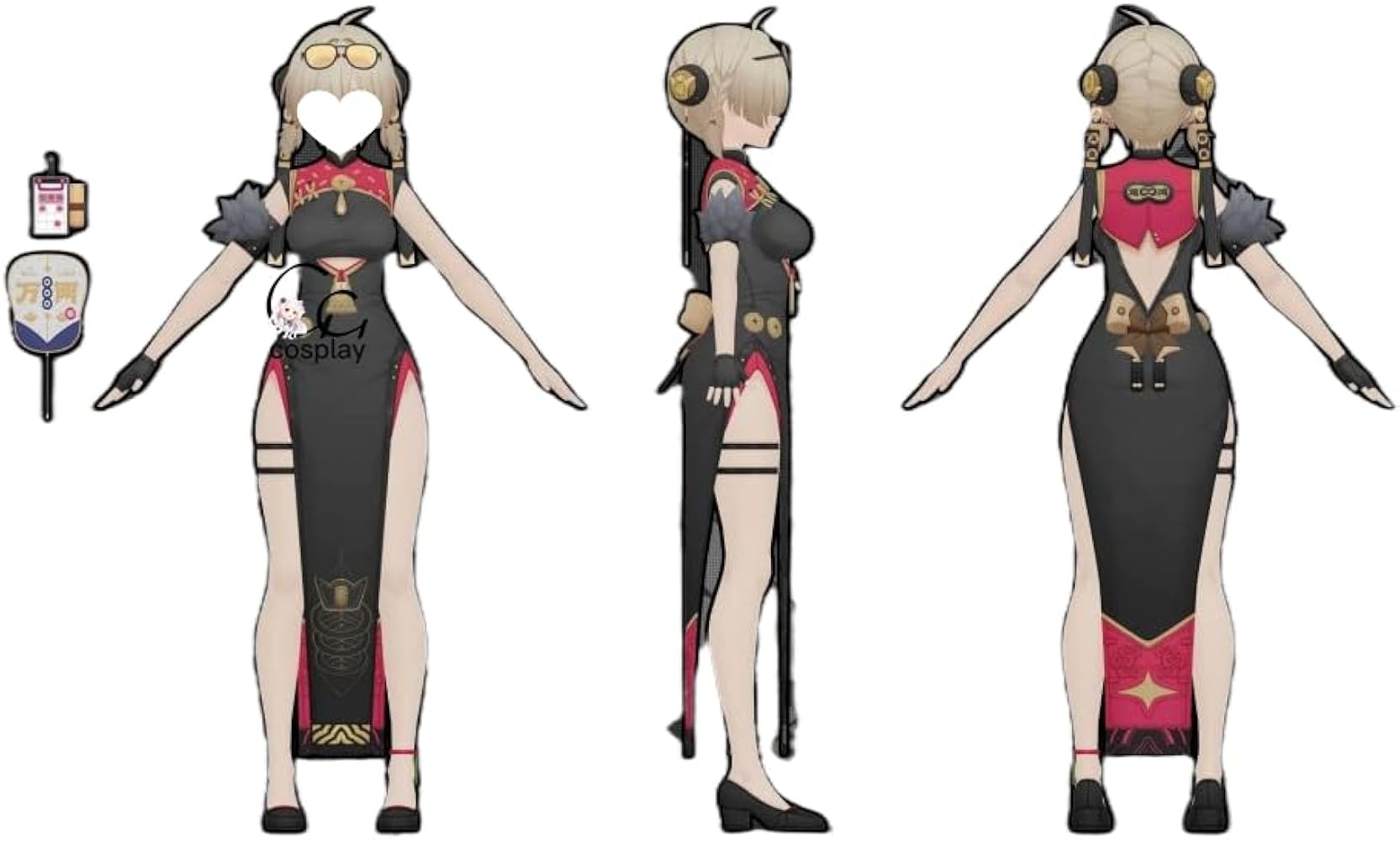 Amazon.co.jp: GGcosplay 眼鏡、髪飾りのおまけ付！ ゼンレスゾーン