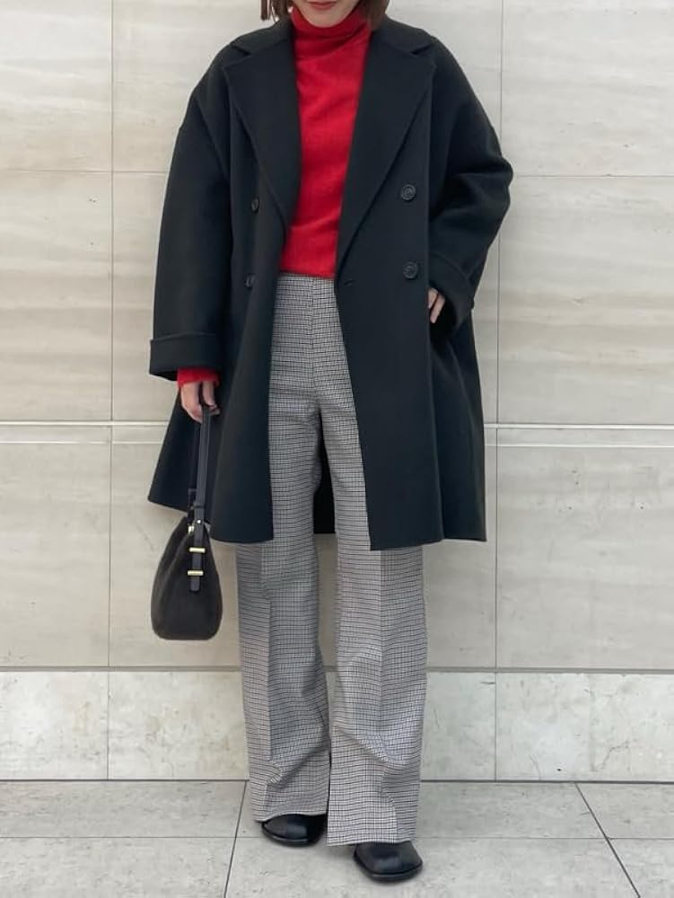 Amazon.co.jp: [ミラオーウェン] ワイドシルエットダブルブレスト