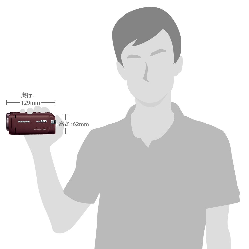 Amazon.co.jp: パナソニック HDビデオカメラ W570M ワイプ撮り 90倍