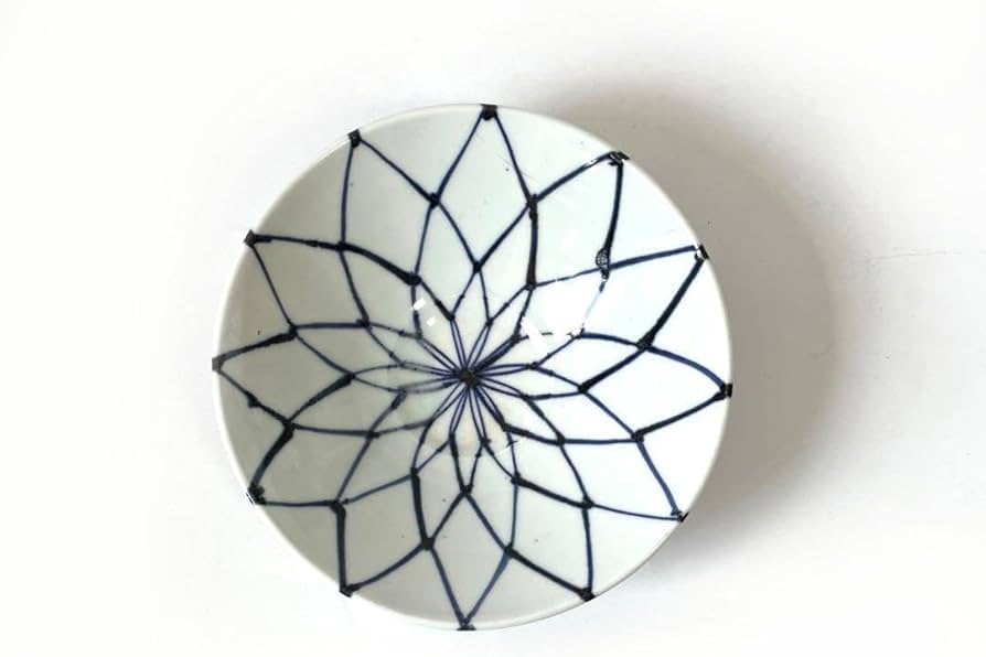 Amazon.co.jp: 作家物 陶芸家 加藤静允 染付 網代文様 網文様 茶碗 深