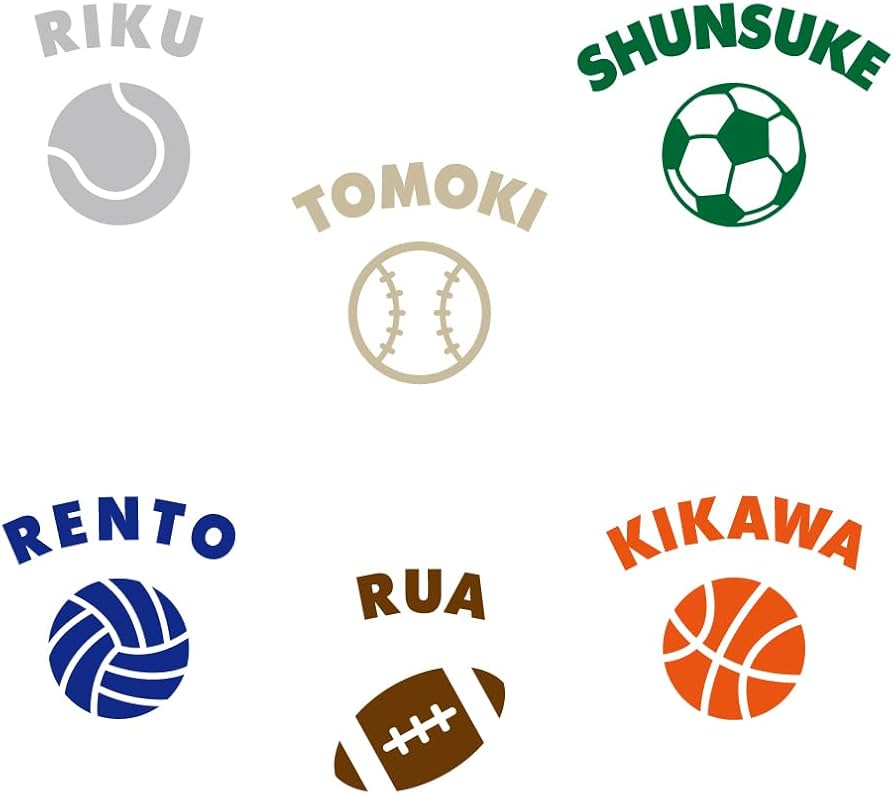 Amazon.co.jp: 背番号風ボールシルエット付きお名前ステッカー 【 好き