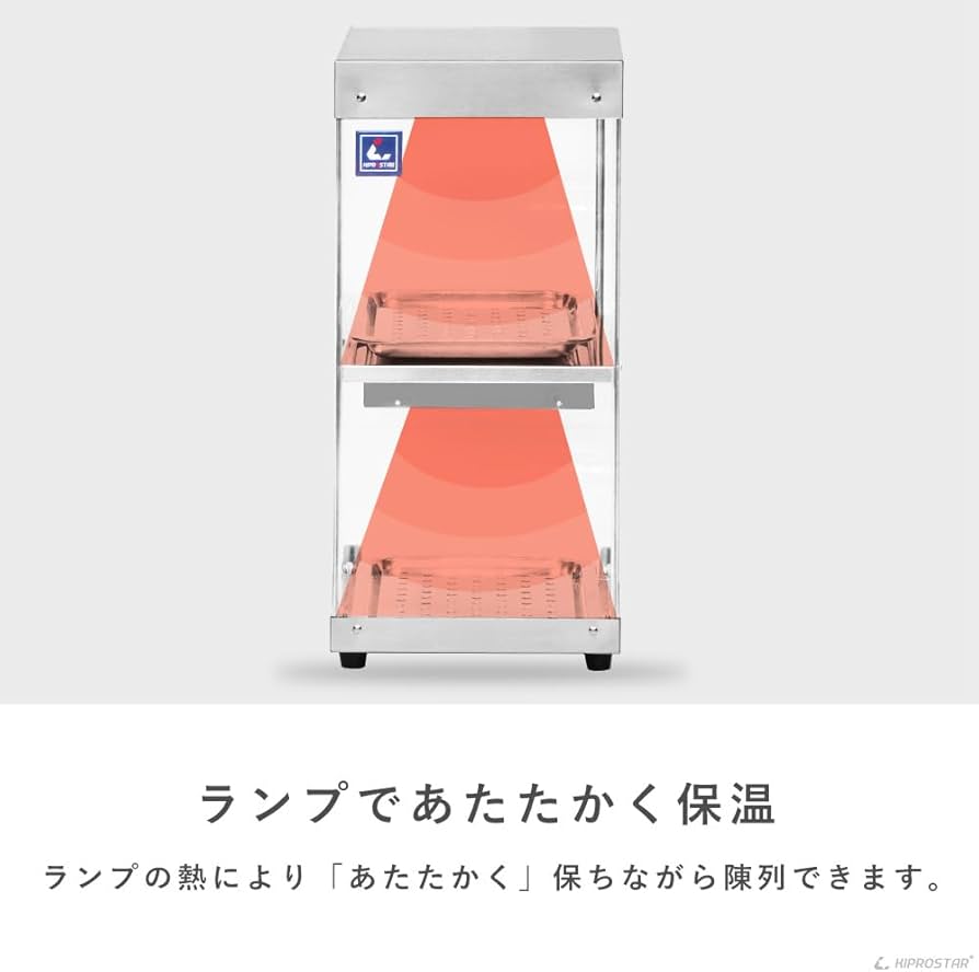 Amazon.co.jp: 業務用フードケース ホットショーケース 3面ガラス(背面
