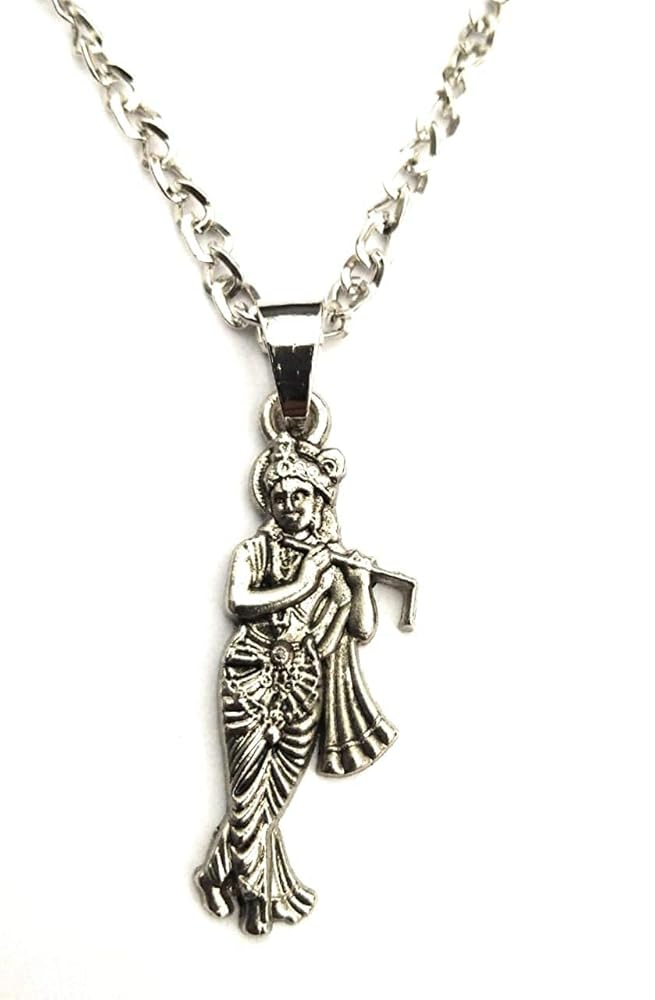 □SV925 クリシュナ神ペンダント(白銀)S925チェーン75cm 藤井風