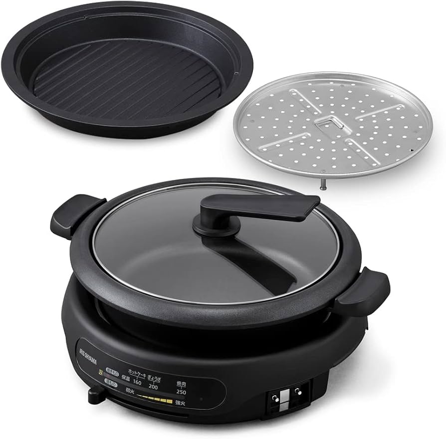 Amazon | アイリスオーヤマ ホットプレート 電気鍋 グリル鍋 2枚タイプ